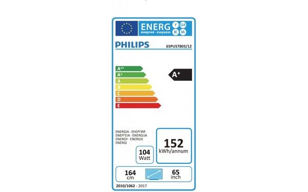 PHILIPS 65PUS7803 - &Eacute;tiquette &eacute;nergie