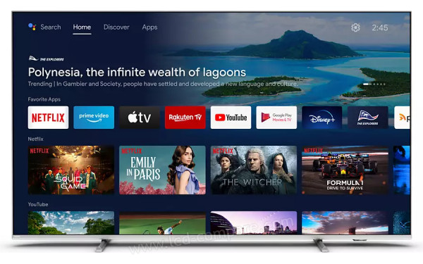 PHILIPS 65PUS8057 - Vue de face Android