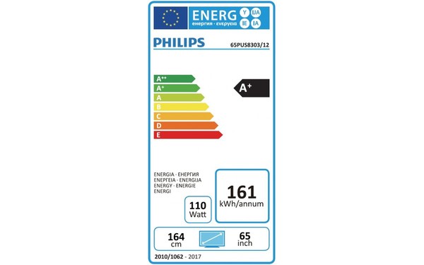 PHILIPS 65PUS8303 - &Eacute;tiquette &eacute;nergie
