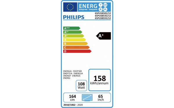 PHILIPS 65PUS8505 - &Eacute;tiquette &eacute;nergie