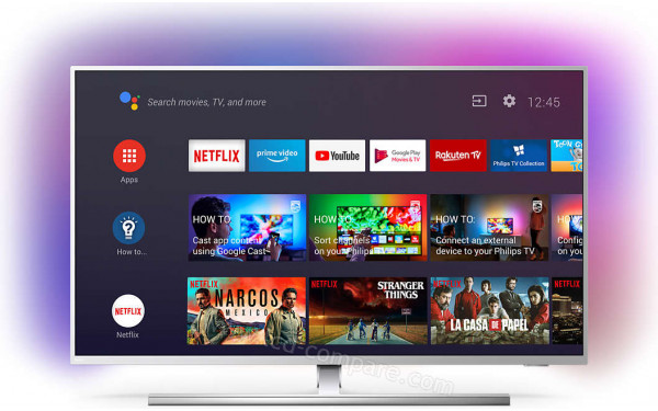 PHILIPS 65PUS8545 - Vue de face interface Android
