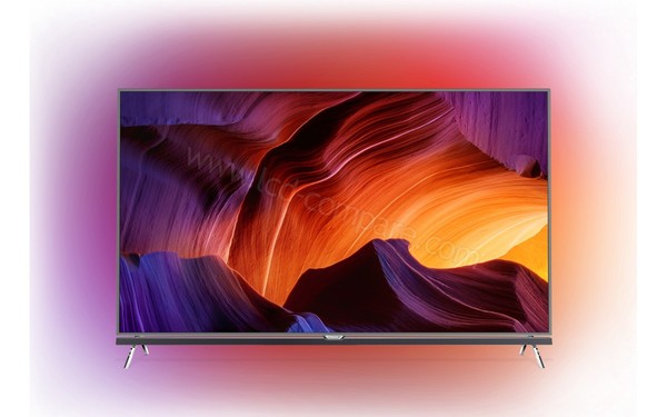 PHILIPS 65PUS9600 - Vue de face avec Ambilight