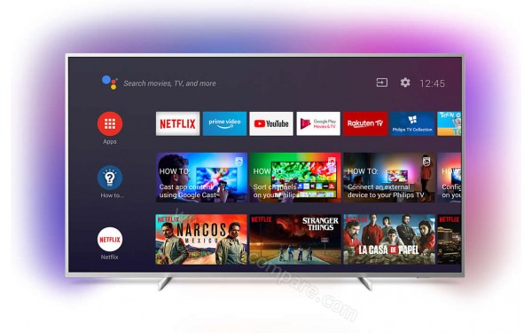 PHILIPS 70PUS7304 - Vue de face avec interface Android