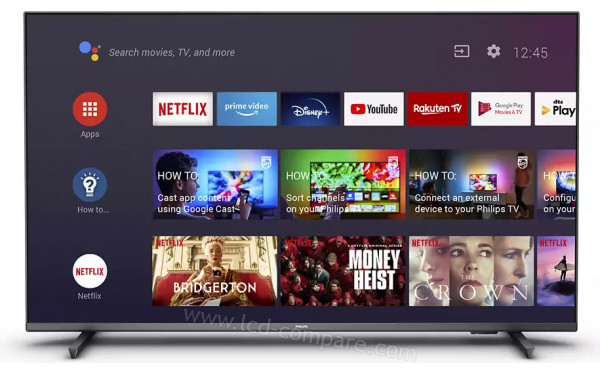 PHILIPS 75PUS7906 - Vue de face interface Android