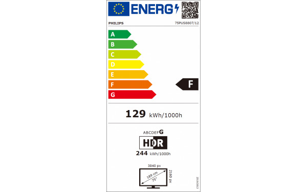 PHILIPS 75PUS8807 - &Eacute;tiquette &eacute;nergie v2