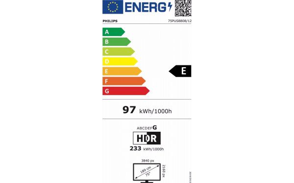 PHILIPS 75PUS8848 - &Eacute;tiquette &eacute;nergie v2