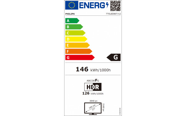 PHILIPS 77OLED807 - &Eacute;tiquette &eacute;nergie v2