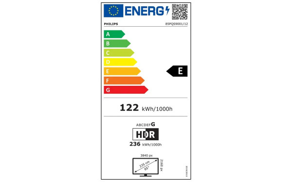 PHILIPS 85PQS9001 - &Eacute;tiquette &eacute;nergie v2