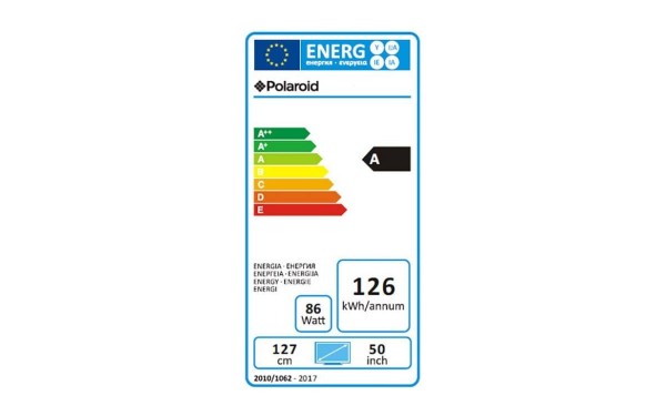 POLAROID TV50UHDP - &Eacute;tiquette &eacute;nergie
