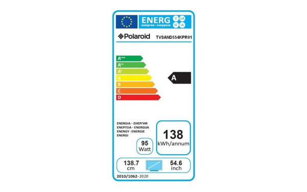 POLAROID TVSAND554K - &Eacute;tiquette &eacute;nergie