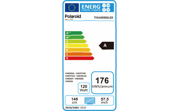 POLAROID TVSAND58 - &Eacute;tiquette &eacute;nergie