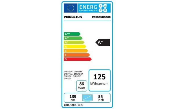 PRINCETON PR55SUHD20B - &Eacute;tiquette &eacute;nergie