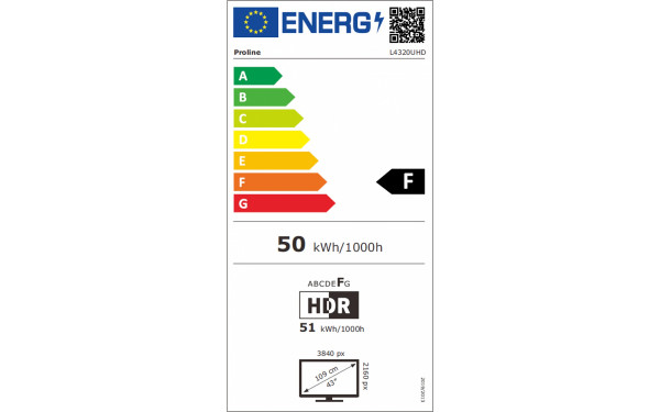 PROLINE L4320UHD - &Eacute;tiquette &eacute;nergie v2