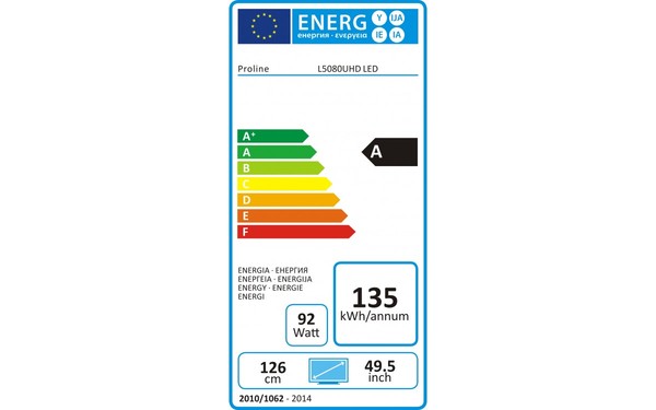 PROLINE L5080UHD - &Eacute;tiquette &eacute;nergie