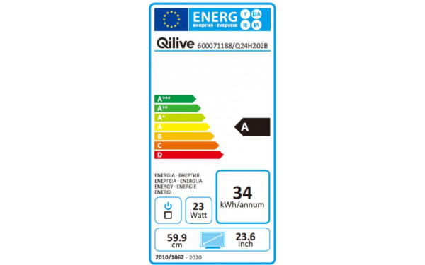 QILIVE Q24H202B - &Eacute;tiquette &eacute;nergie