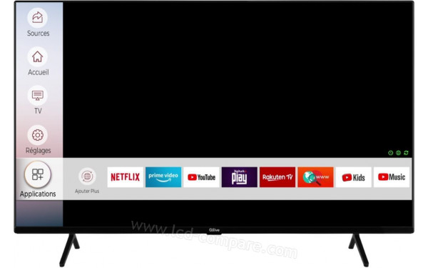 QILIVE Q55US202B - Vue de face interface connect&eacute;e