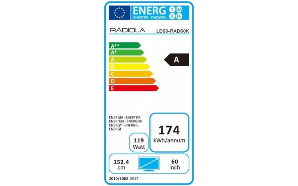 RADIOLA LD60-RAD060K - &Eacute;tiquette &eacute;nergie