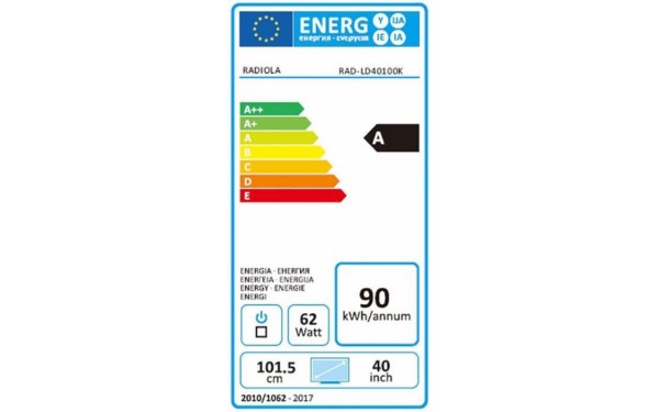 RADIOLA RAD-LD40100K - &Eacute;tiquette &eacute;nergie