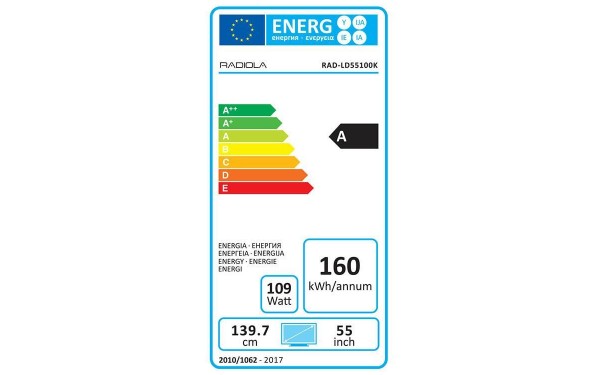 RADIOLA RAD-LD55100K - &Eacute;tiquette &eacute;nergie