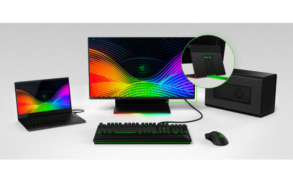 RAZER Raptor 27 144Hz - Mise en situation (autres produits Razer non inclus)