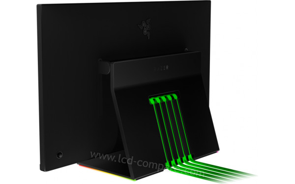 RAZER Raptor 27 144Hz - Vue 3/4 arri&egrave;re en position basse