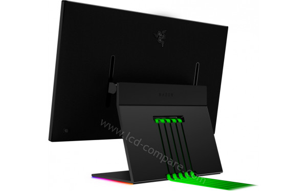 RAZER Raptor 27 144Hz - Vue 3/4 arri&egrave;re en position inclin&eacute;e