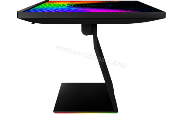 RAZER Raptor 27 144Hz - Vue de profil en position inclin&eacute;e &agrave; 90&deg; vers l'arri&egrave;re
