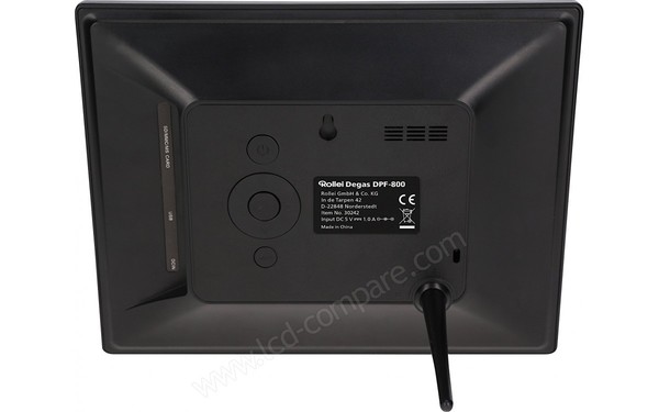 ROLLEI Degas DPF-800 Noir - Vue de l'arri&egrave;re