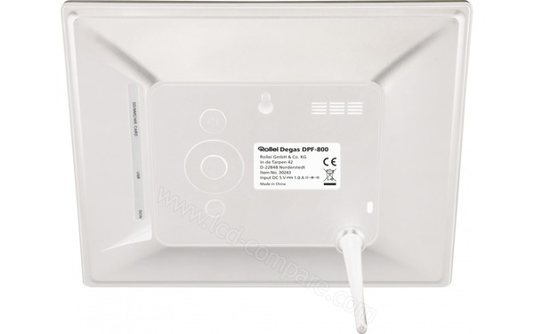 ROLLEI Degas DPF-800 Blanc - Vue de l'arri&egrave;re