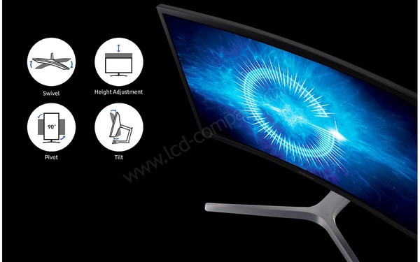 SAMSUNG C27HG70QQU - Support &agrave; double articulation