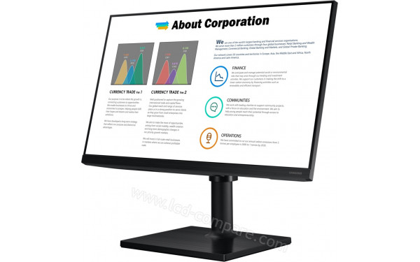 SAMSUNG F24T452FQU - Vue 3/4 droite en position haute et inclin&eacute;e (2)