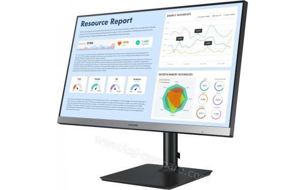 SAMSUNG F24T650FYU - Vue 3/4 droite en position inclin&eacute;e