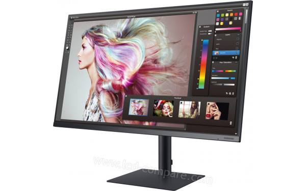 SAMSUNG F32TU870VR - Vue 3/4 droite en position inclin&eacute;e