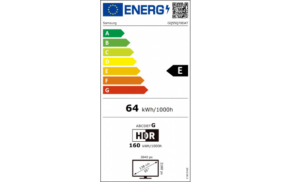 SAMSUNG GQ55Q70DATXZG - &Eacute;tiquette &eacute;nergie v2