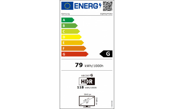 SAMSUNG GQ55Q7F2AUXZG - &Eacute;tiquette &eacute;nergie v2