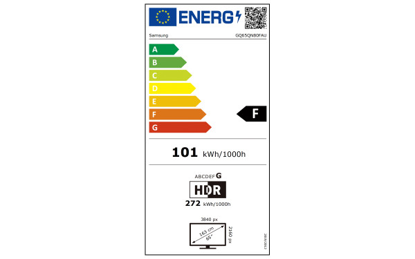 SAMSUNG GQ65QN80FAUXZG - &Eacute;tiquette &eacute;nergie v2