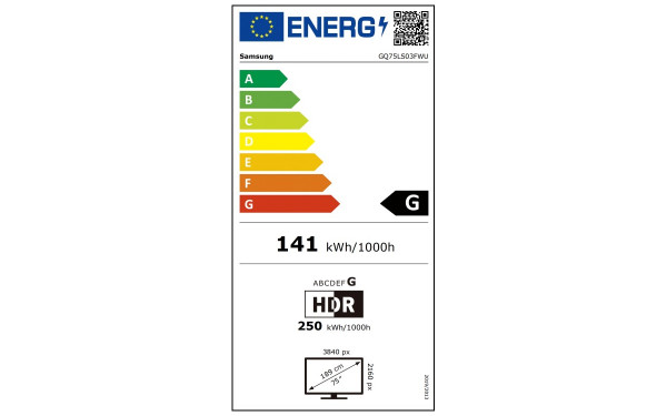 SAMSUNG The Frame Pro GQ75LS03FWUXZG - &Eacute;tiquette &eacute;nergie v2