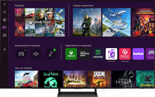 SAMSUNG GQ77S90CATXZG - Vue de face (interface Tizen)