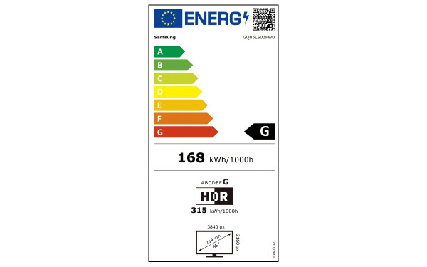 SAMSUNG The Frame Pro GQ85LS03FWUXZG - &Eacute;tiquette &eacute;nergie v2