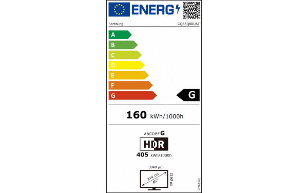 SAMSUNG GQ85Q80DATXZG - &Eacute;tiquette &eacute;nergie v2