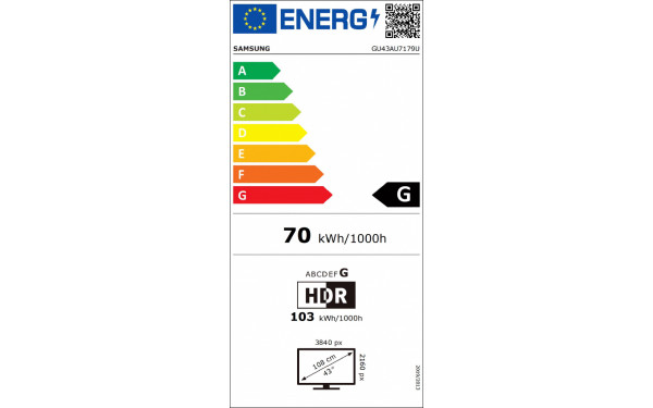 SAMSUNG GU43AU7179UXZG - &Eacute;tiquette &eacute;nergie v2