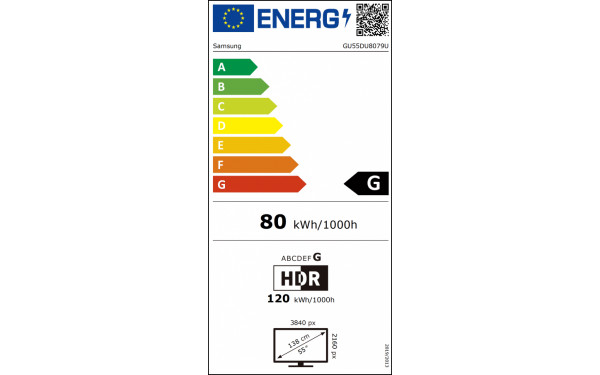 SAMSUNG GU55DU8079UXZG - &Eacute;tiquette &eacute;nergie v2