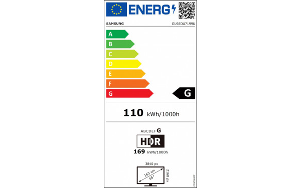 SAMSUNG GU65DU7199UXZG - &Eacute;tiquette &eacute;nergie v2