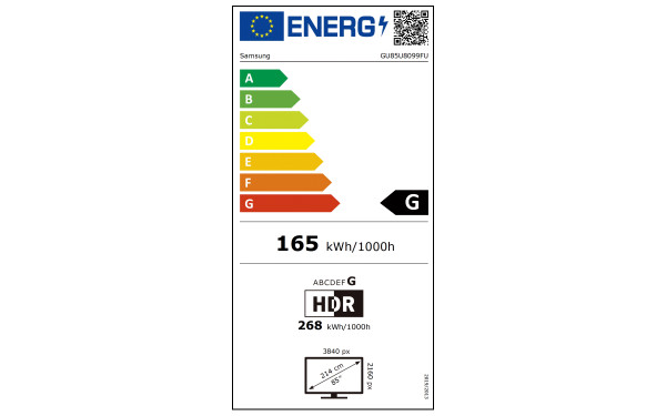 SAMSUNG GU85U8099FUXZG - &Eacute;tiquette &eacute;nergie v2