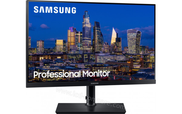 SAMSUNG F27T850QWU - Vue de face pivot&eacute; depuis la gauche