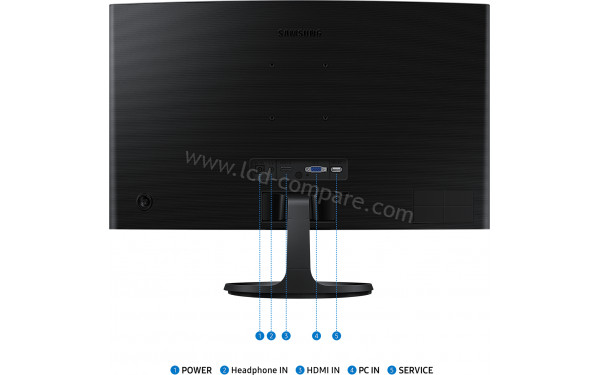 SAMSUNG LS24D364GAUXEN - Vue de l'arri&egrave;re