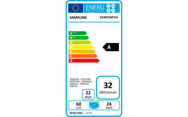SAMSUNG LS24R354FHUXZG - &Eacute;tiquette &eacute;nergie