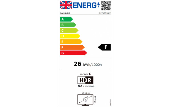 SAMSUNG LS27AG550EPXXU - &Eacute;tiquette &eacute;nergie v2