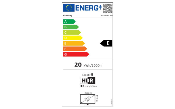 SAMSUNG LS27D600UAUXXU - &Eacute;tiquette &eacute;nergie v2