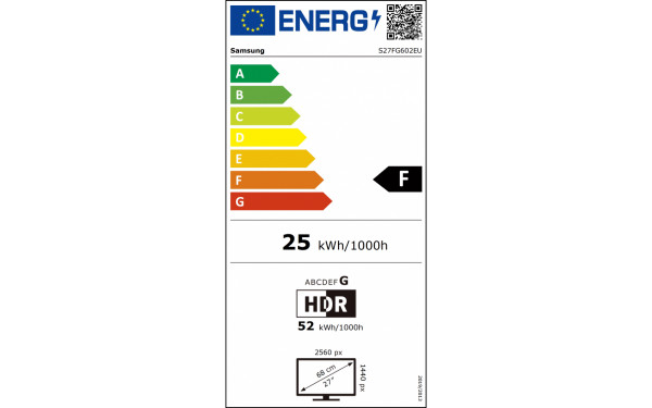 SAMSUNG LS27FG602EUXEN - &Eacute;tiquette &eacute;nergie v2